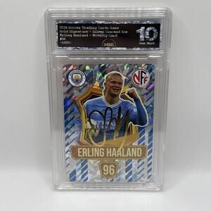 Erling Haaland Gold Signature Auto Soccer 2024 Graded 10 Manchester City Norway